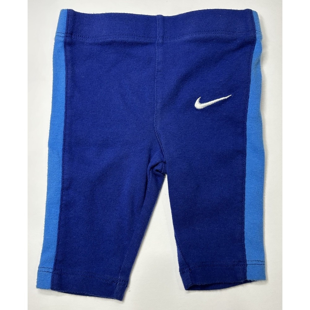 Nike Leggings Baby Pants Size 3-6 Months Navy Blue Light Blue Stripe